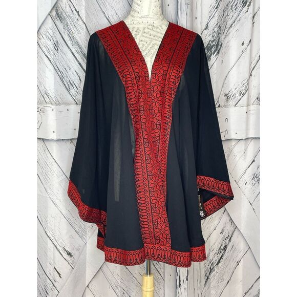 Al Karnak Other - Al Karnak Embroidered Kimono Black\Red OS